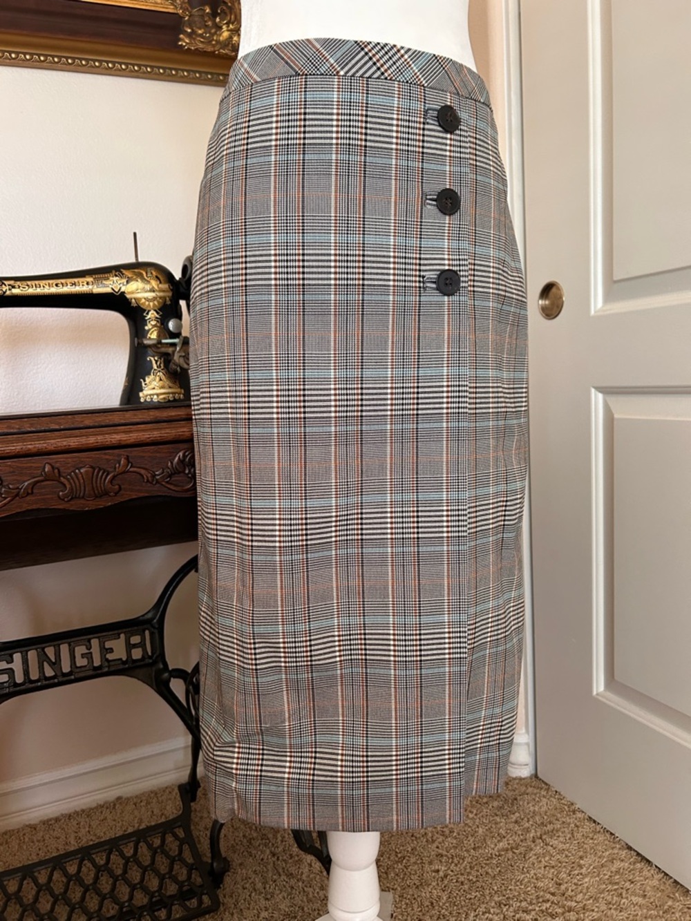 NWT Classic Talbots Plaid Pencil Skirt